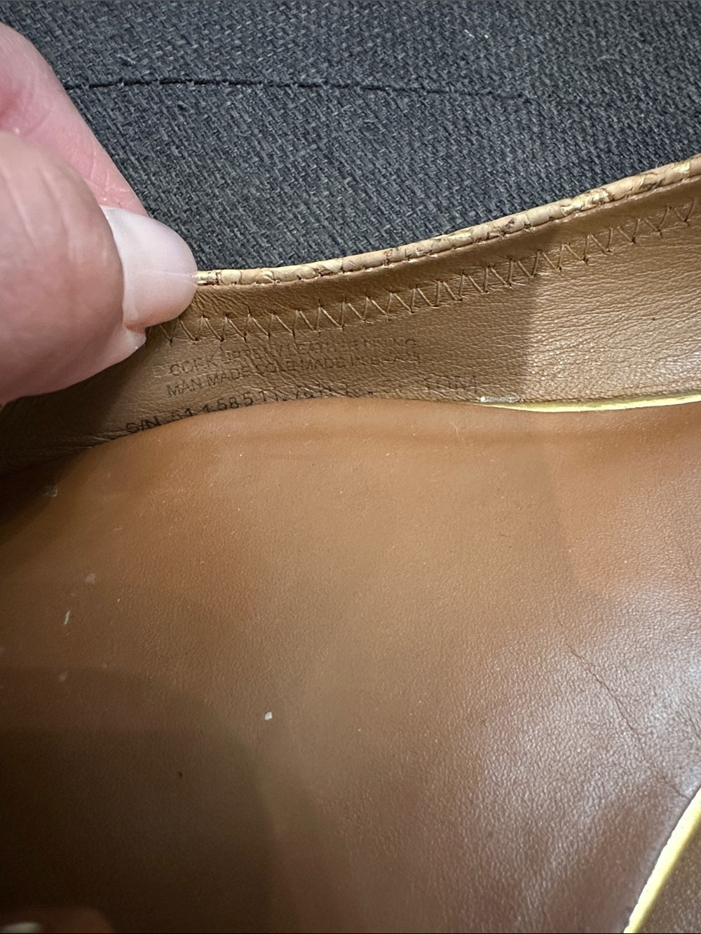 Tory Burch Cork Ballet Flats with Gold Logo - Picture 5 of 5
